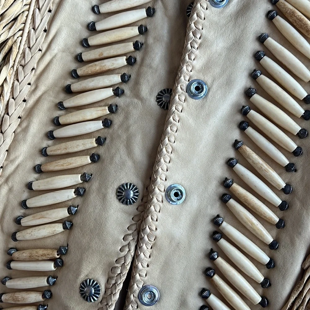 Diamond Leathers Hand-Beaded, Western Style, Fringe Vest!!! Sz 6 - Picture 6 of 6